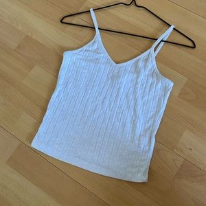 Small White wide Ribbed tank top